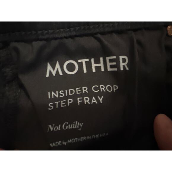 Women 30 Mother Denim Insider Crop Step Fray Not Guilty Black Jeans Pants - Picture 8 of 8